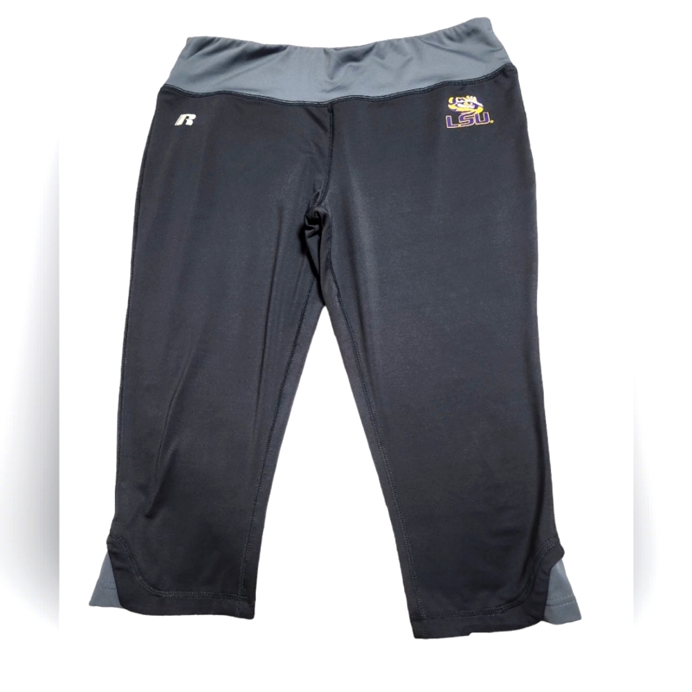 Women's  Grey Workout Capris with LSU Emblem